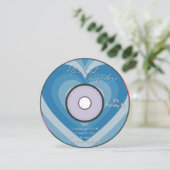 2000年代 ブルーオーラ ハート ミュージックCD 誕生日 招待状 (スタンド正面)