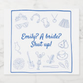 2000年初頭の映画プリンセスバチェロレッテ カスタム スパークリングワインラベル (シングルラベル)