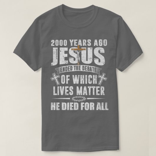 2000年前イエスは論争を終えたクリスチャン・ベル Tシャツ (デザイン正面)