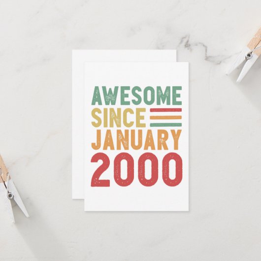 2000年生まれ20歳の誕生日ヴィンテージギフト カード (正面/裏面インサイチュ)