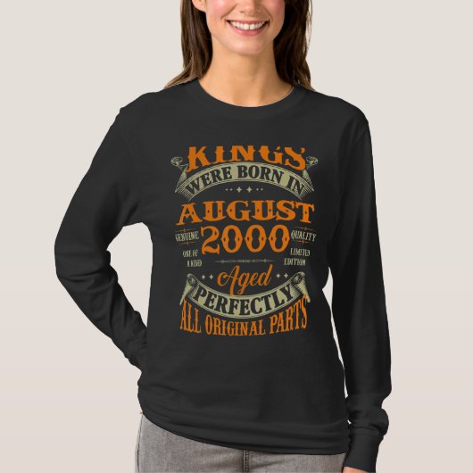2000年2年の第22生まれ期の王威厳がある誕生日 Tシャツ (正面)