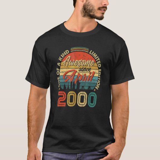 2000年4月から素晴らしいヴィンテージ 22歳の誕生日 1 Tシャツ (正面)