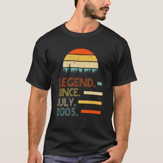 2000年7月以来17歳のレトロ誕生日伝説 Tシャツ (正面)