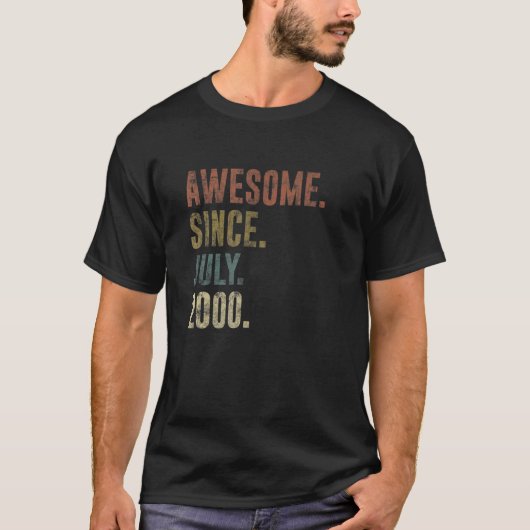 2000年7月以素晴らし降の第22回誕生日ヴィンテージ Tシャツ (正面)