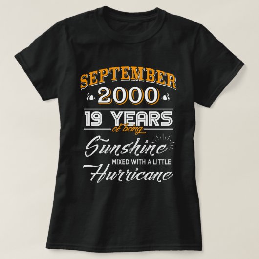 2000年、日光が19年間9月のあること Tシャツ (デザイン正面)