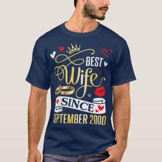2000最高の年9月以来の妻22年の結婚を祝う Tシャツ