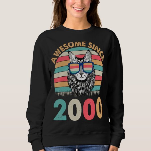 2000素晴らし年ハッピーバースデー以来の猫 スウェットシャツ (正面)