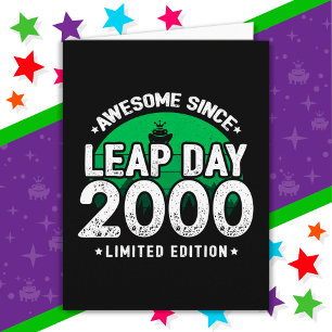 2000素晴らし年閏年日以後2月29誕生日 カード