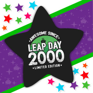2000素晴らし年閏年日以後2月29誕生日 星シール