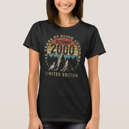 2000素晴らし年10月以来22歳22誕生 Tシャツ (正面)
