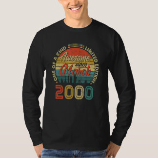 2000素晴らし年3月以来ヴィンテージ22誕生日 Tシャツ