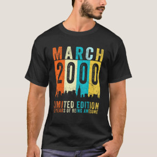 2000素晴らし年3月22日誕生日ヴィンテージ市場 Tシャツ