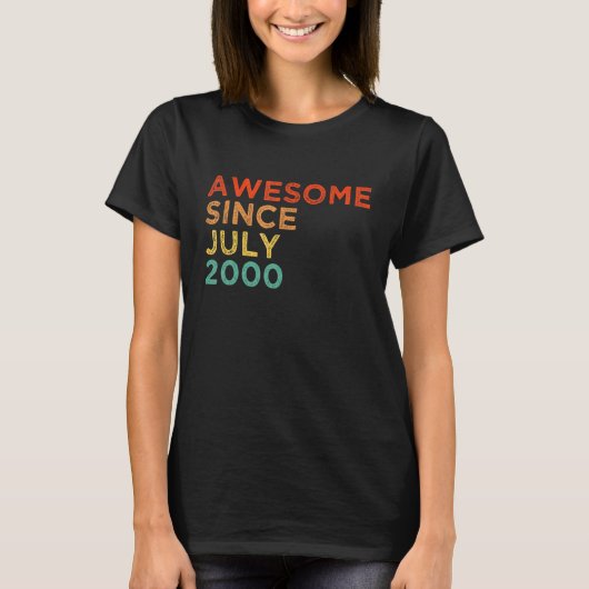 2000素晴らし年7月22日誕生日22歳 Tシャツ (正面)