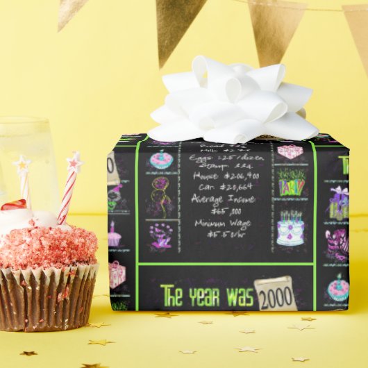 2000誕生日年トリビア ラッピングペーパー (誕生日パーティー)