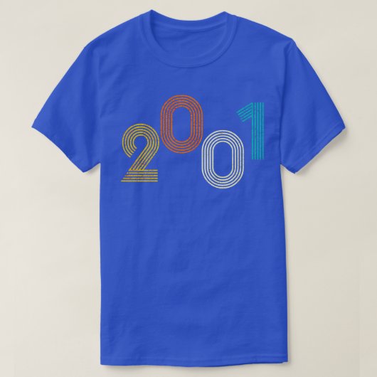 2001レトロ誕生日ヴィンテージ Tシャツ (デザイン正面)