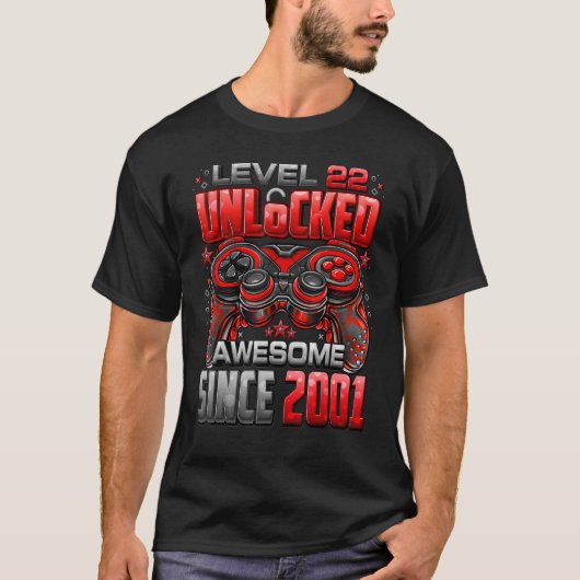 2001年から22素晴らし番目の誕生日のレベル22のロック解除 Tシャツ (正面)