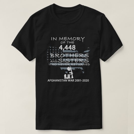 2001年のアフガニスタン戦争-2020年の記憶 Tシャツ (デザイン正面)