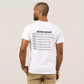 2001年の9月11日タイムラインの記憶 Tシャツ (裏面フル)