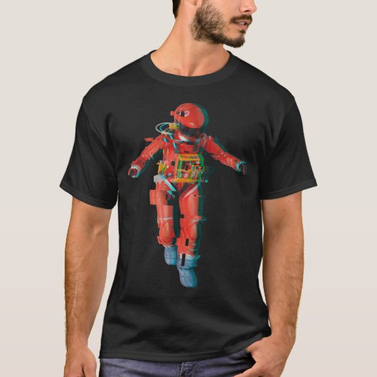 2001年宇宙飛行士グリッチ Tシャツ (正面)