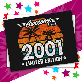 2001年生まれ限定版レトロかっこいい2001年からずっと ポストカード