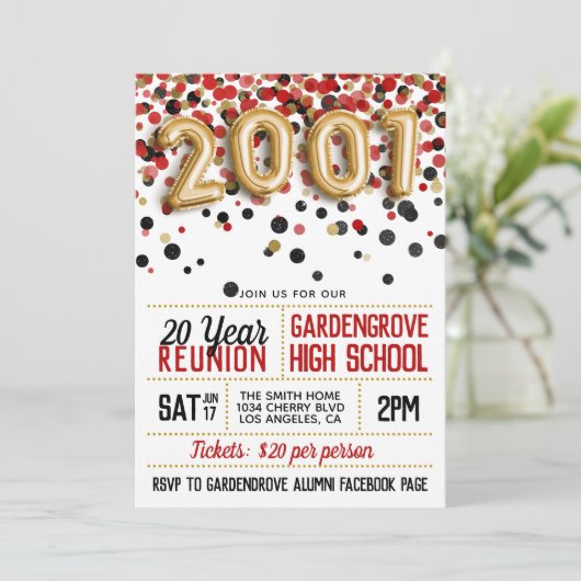 2001年高校懇親会 招待状 (スタンド正面)