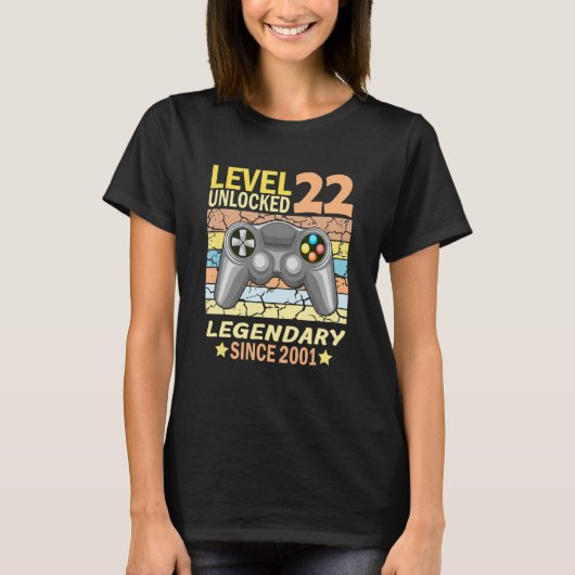 2001年22歳生まれ誕生日ゲーマー2 Tシャツ (正面)