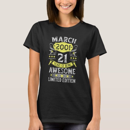 2001年3月から凄い21歳のヴィンテージ Tシャツ (正面)