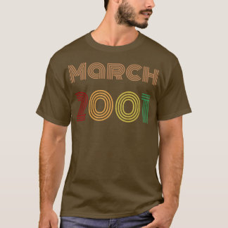 2001年3月誕生日ヴィンテージデザイン Tシャツ