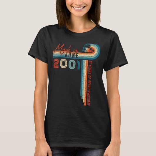 2001年6月21日誕生日21歳ヴィンテージ Tシャツ (正面)