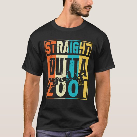 2001年7月ストレートアウト第20おもしろい誕生日T型 Tシャツ (正面)