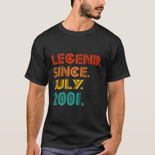 2001年7月以来の伝説誕生2001 Tシャツ (正面)