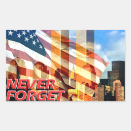 2001年9月11日のテロ攻撃を記憶する 長方形シール