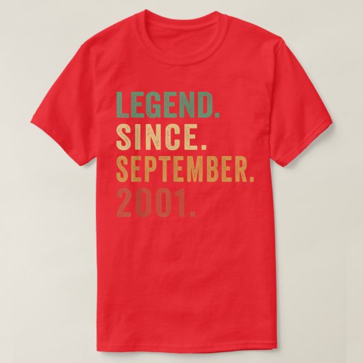 2001年9月21日以来21年の古いギフト伝説 Tシャツ (デザイン正面)