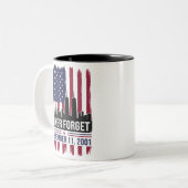 2001忘れ年9月11日メモリアルデー（米国） ツートーンマグカップ (正面左)