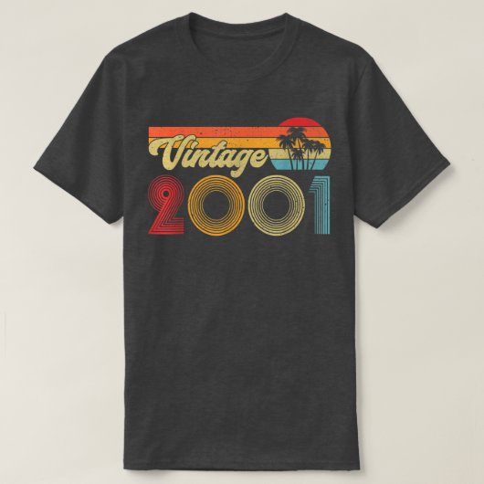 2001生まれ年21歳の贈り物2001年21日 Tシャツ (デザイン正面)