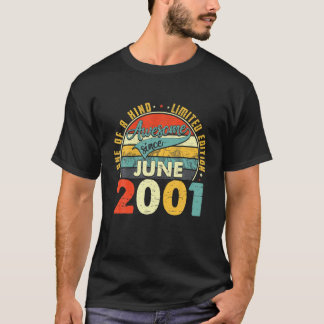 2001生まれ年6月20日誕生日ギフトレトロ20年 Tシャツ