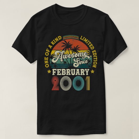 2001素晴らし年2月以来ヴィンテージ21誕生日 Tシャツ (デザイン正面)