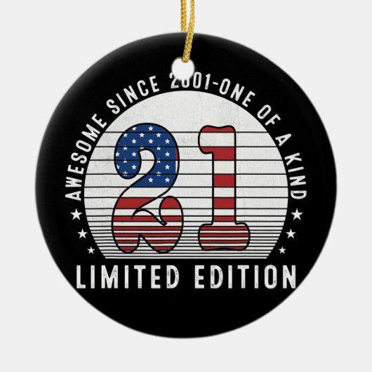 2001素晴らし年21歳21歳の誕生日 セラミックオーナメント (正面)