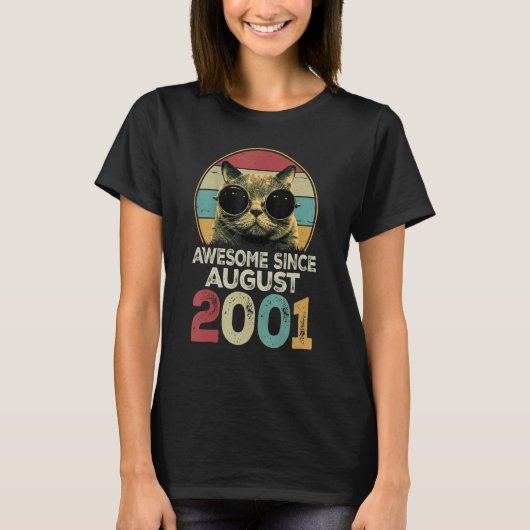 2001素晴らし年22歳の猫22nd Biから Tシャツ (正面)