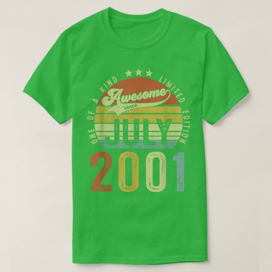 2001素晴らし年7月以来ヴィンテージ21歳の誕生日 Tシャツ (デザイン正面)
