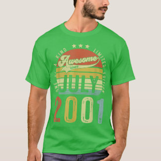 2001素晴らし年7月以来ヴィンテージ21歳の誕生日 Tシャツ