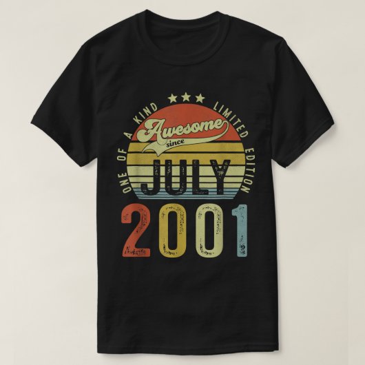 2001素晴らし年7月以来ヴィンテージ21歳の誕生日 Tシャツ (デザイン正面)