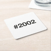 2002ハッシュタグ23誕生日記念日 スクエアペーパーコースター (アングル)