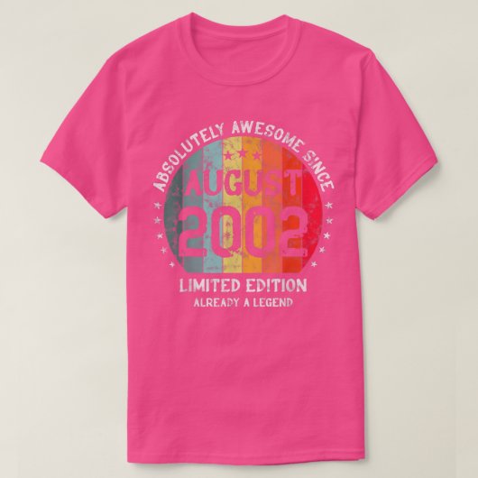 2002年から20誕生日素晴らしが全威厳がある然 Tシャツ (デザイン正面)