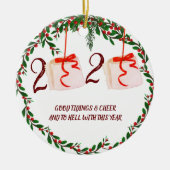 2002年の地獄への応援と良いニュース セラミックオーナメント (正面)