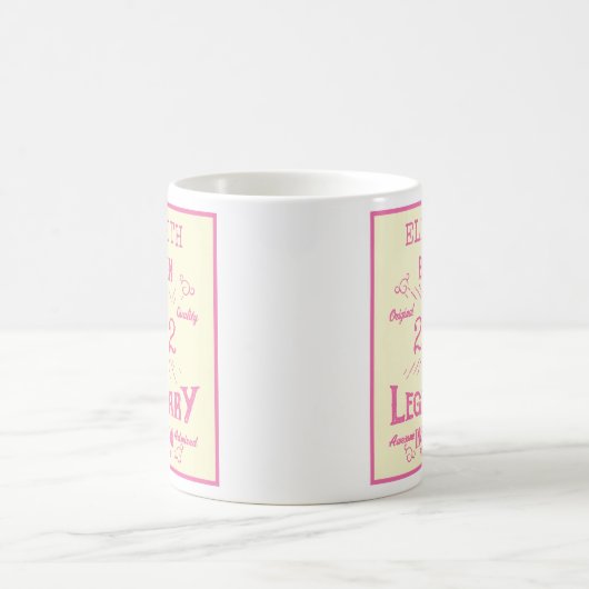 2002年の21歳生まれ生誕祭伝説ソフトピンク コーヒーマグカップ (中央)