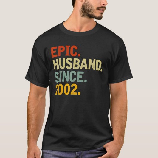 2002年以来のエピックおもしろい夫 – 20th 結婚 Anniv Tシャツ (正面)