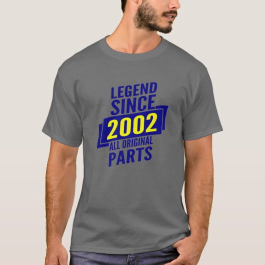 2002年以来の伝説20th誕生日ギフト男性すべて元 tシャツ (正面)