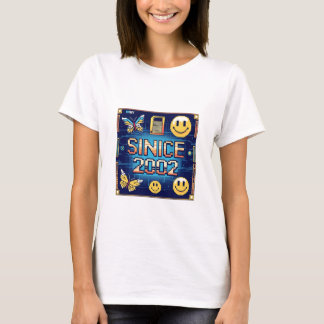2002年以来 – レトロコンピュータピクセルフォント&デジタルN Tシャツ