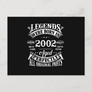 2002年生まれの伝説のヴィンテージTシャツ誕生日 ポストカード